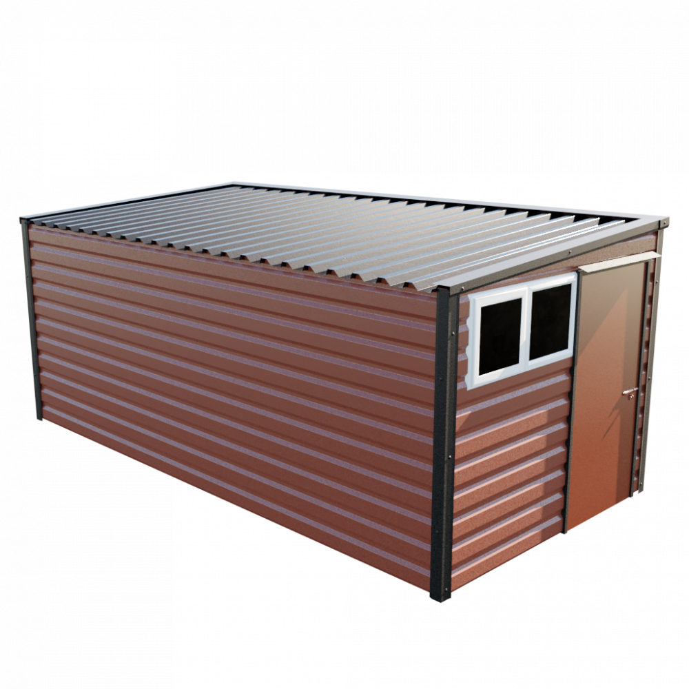 8' x 16'9" Pent Shed - Terracotta